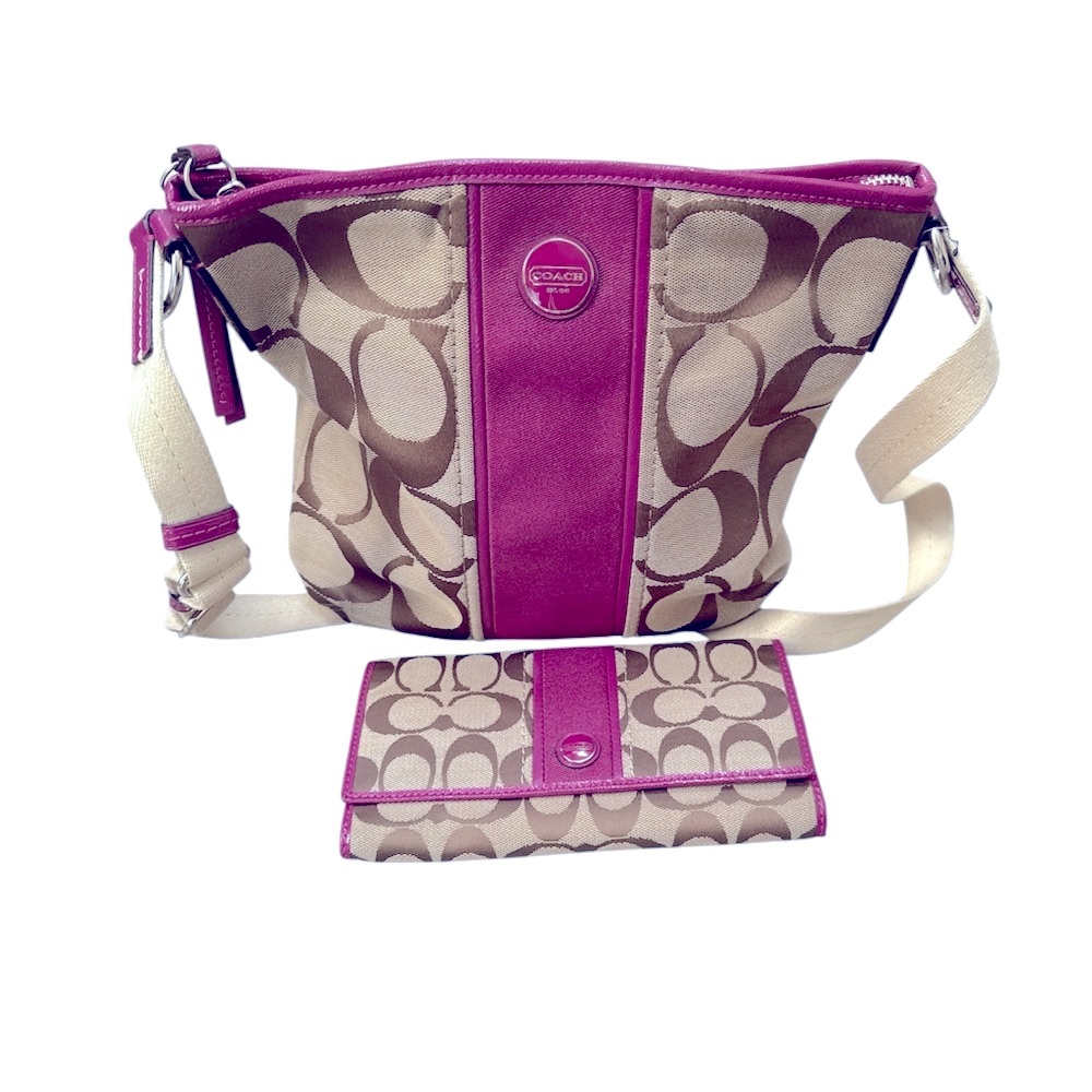 COACH F21905 SIGNATURE STRIPE DUFFLE W/ MATCHING WALLET